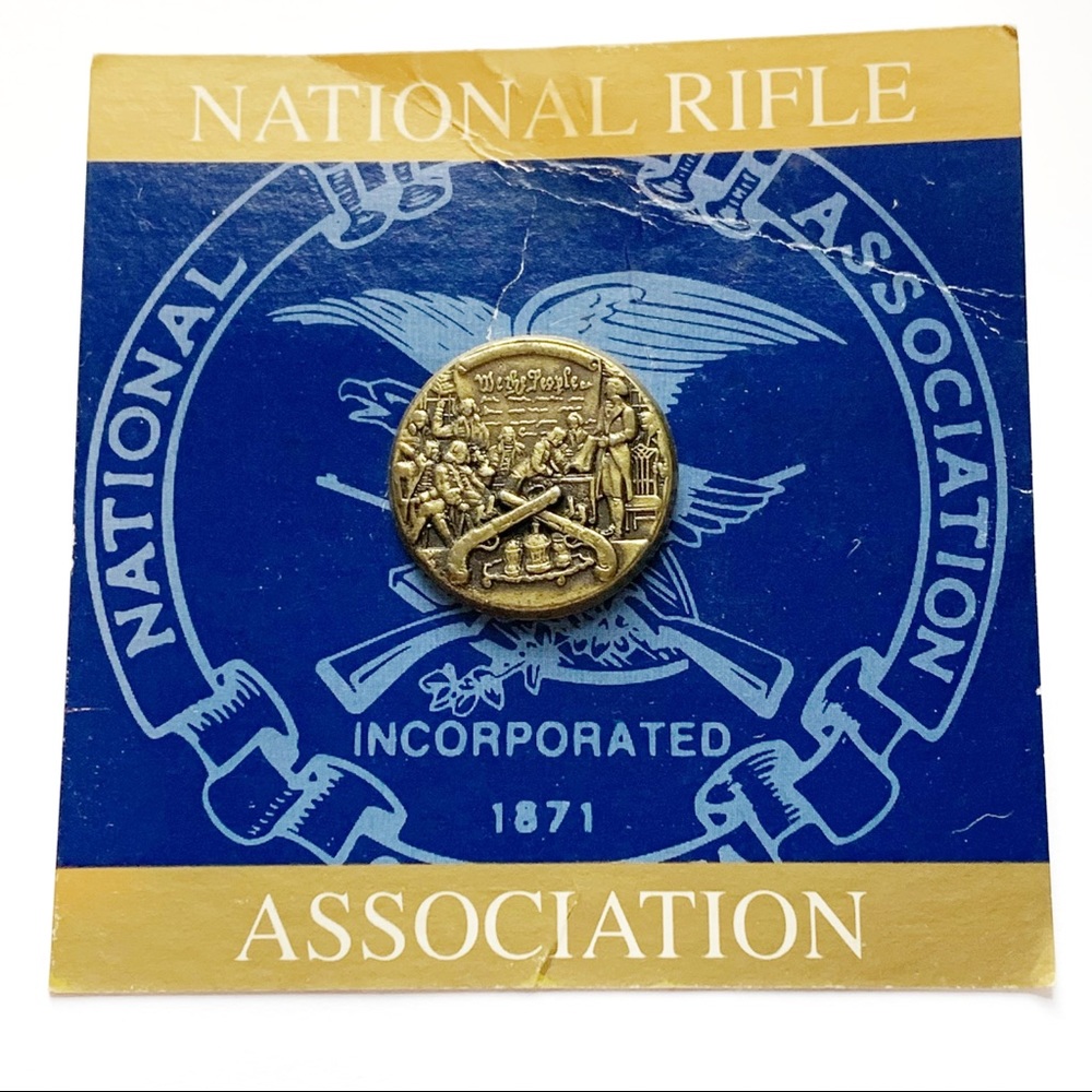 Vintage NRA Brass pin-original packaging